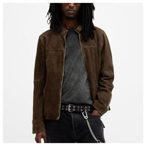 AllSaints Cora Suede Snap Back Collar Jacket